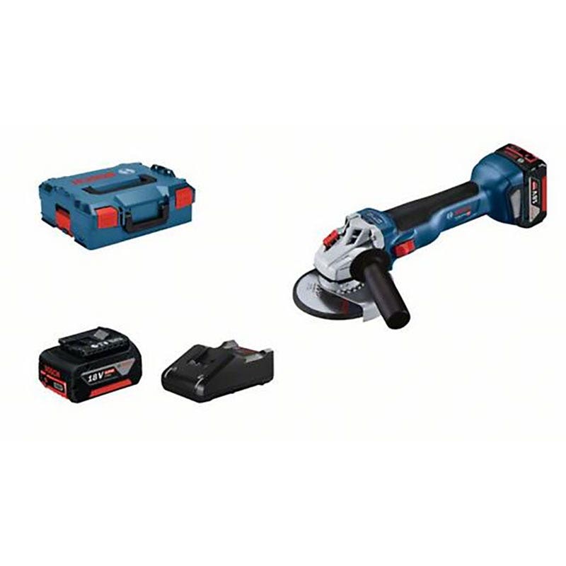 MEULEUSE 125MM GWS18V-10 2X4.0AHLI L-BOX -ART.06019J4007- BOSCH