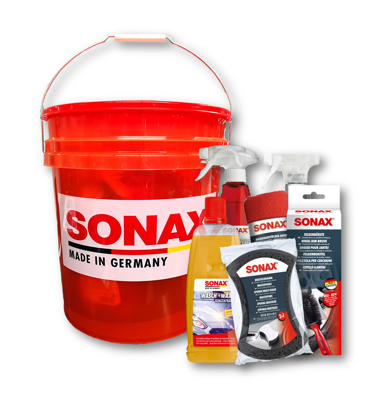 ACTION SONAX SEAU DE LAVAGE + 6 ARTICLES